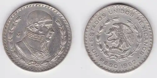 1 Pesos Silber Münze Mexiko J. M. Morelos 1962 (155049)