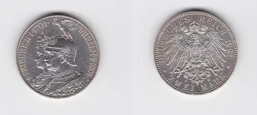 2 Mark Silbermünze Preussen 200 Jahre Königreich 1901 Jäger 105  (130551)