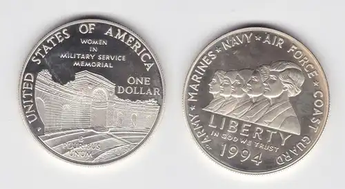 1 Dollar Silber Münze USA 1994 Frauen beim Militär PP (122299)