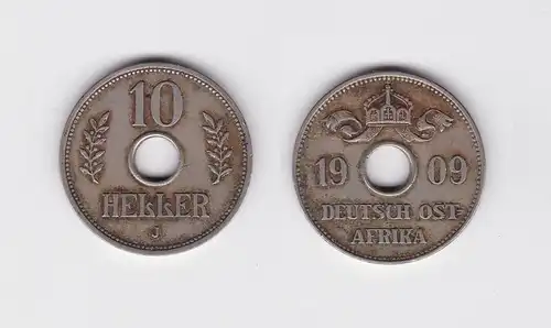 10 Heller Kupfer-Nickel Münze Deutsch Ostafrika 1909 J (133409)