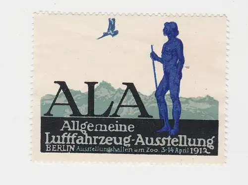 seltene Vignette ALA Allgemeine Luftfahrzeug Ausstellung Berlin 1912 (54209)