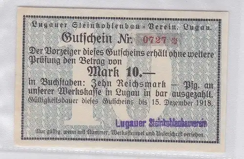 10 Mark Banknote Lugauer Steinkohlenbau Verein 15.12.1918 (119349)