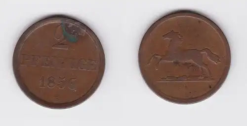 2 Pfennig Kupfer Münze Braunschweig 1856 B (118874)