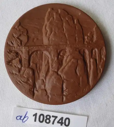 DDR Porzellan Medaille Bergrestaurant Bastei seit 1812 (108740)