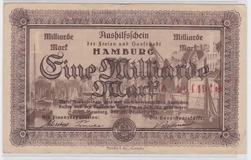 1 Milliarde Mark Banknote Hansestadt Hamburg 12.Oktober 1923 (117459)