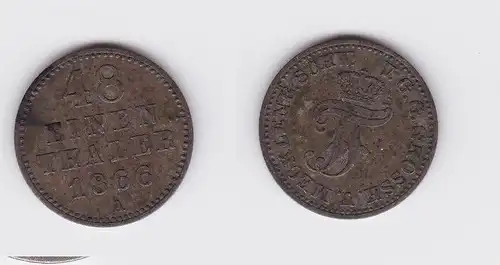 1/48 Taler Silber Münze Mecklenburg Schwerin 1866 A (119134)