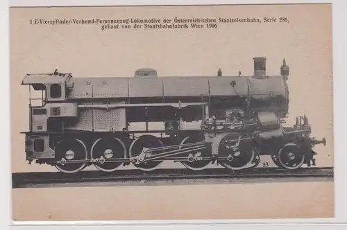 900768 Ak 1 E-Vierzylinder-Verbund-Personenzug-Lok österr. Staatseisenbahn