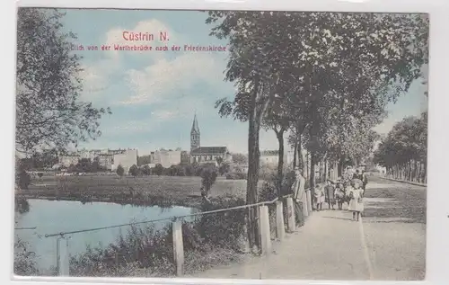 93977 Ak Cüstrin (Kostrzyn nad Odrą) - Warthebrücke, Bahnpost 1911