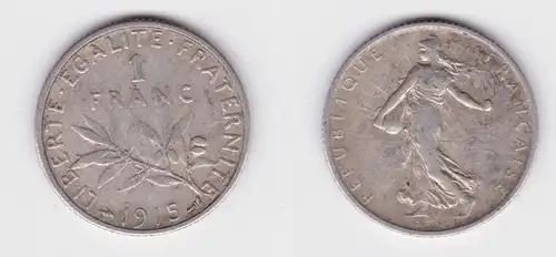 1 Franc Silber Münze Frankreich 1915 ss (1308465)