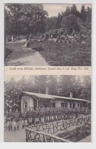 00036 Ak Gruß vom Militär-Schiess-Stand des 3. Infanterie Regiment No. 102