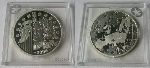 1 1/2 Euro Silbermünze Frankreich EU Erweiterung 2004 (134427)