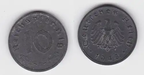 10 Reichspfennig Zink Münze 3.Reich 1948 F Jäger 375 f.vz (140770)
