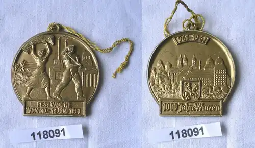 DDR Medaille Festwoche 1000 Jahre Wurzen 961-1961 (118091)