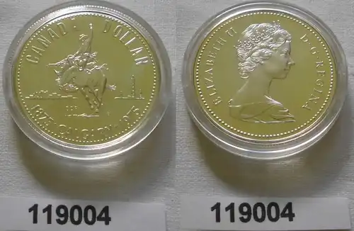 1 Dollar Silber Münze Canada Kanada 100 Jahre Stadt Calgary 1975 (119004)