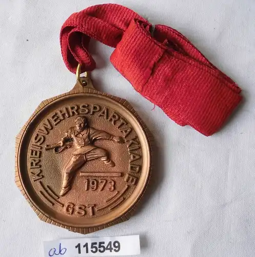 seltene DDR Medaille GST Kreiswehrspartakiade 1973 (115549)