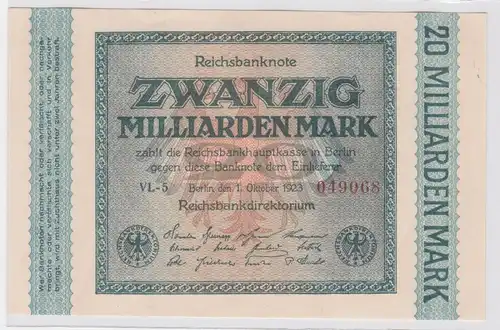 20 Milliarden Mark Banknote Berlin 1.Oktober 1923 Rosenberg 115b (116065)