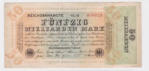 50 Milliarden Mark Banknote Berlin 10.Oktober 1923 Rosenberg 117 b (117614)