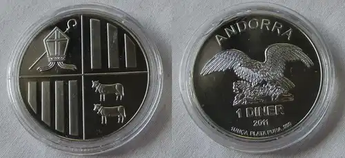 1 Diner Silber Münze Andorra 2011 1 Unze Feinsilber (134152)