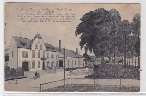 14243 Ak Gruß aus Marbach Gasthof goldener Anker um 1910
