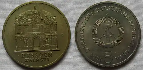 DDR Gedenk Münze 5 Mark Dresden Zwinger 1985 (141405)