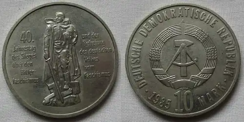 DDR Gedenk Münze 10 Mark 40 Jahre Kriegsende 1985 vz (141769)