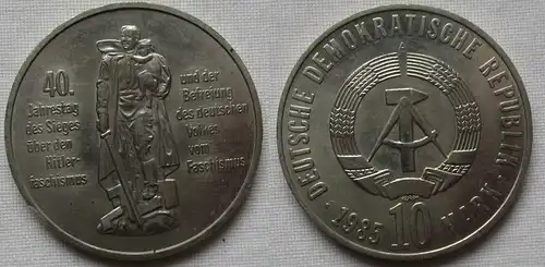 DDR Gedenk Münze 10 Mark 40 Jahre Kriegsende 1985 vz (147271)