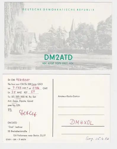 15470 QSL Karte Amateur Funker DDR Falkensee bei Berlin 1971