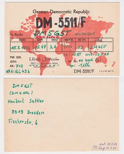 47698 QSL Karte Amateur Funker DDR Lauchhammer West 1972