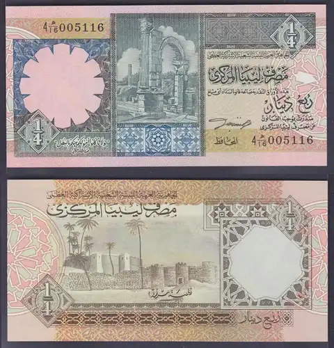 1/4 Dinar Banknote Libyen Libya (1991-93) kassenfrisch Pick 57 (162306)