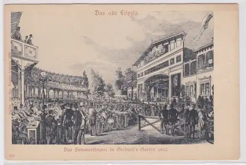 08030 Ak Das alte Leipzig - Das Sommertheater in Gerhard's Garten 1852