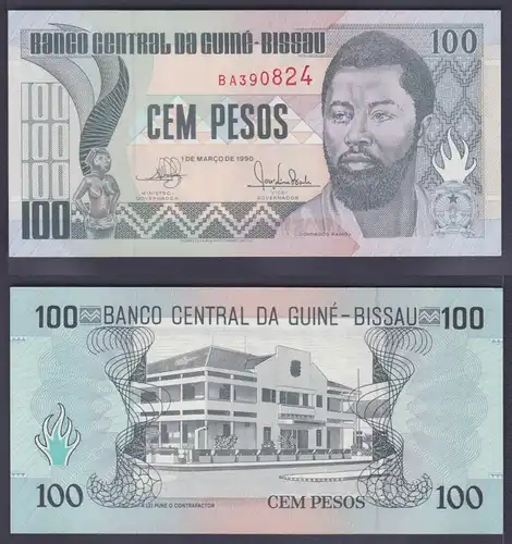 100 Peso Banknote Guinea-Bissau Guiné-Bissau 1990 bankfrisch UNC P11 (159815)