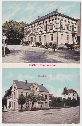 97035 Mehrbild Ak Gasthof Frankenau und Schule um 1910