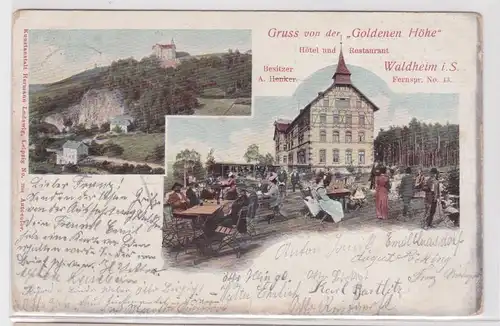 900571 Mehrbild Ak Gruß von der "Goldenen Höhe" Waldheim in Sa. 1910