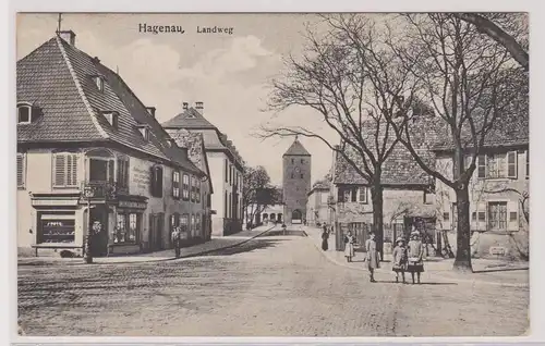 99737 Ak Hagenau im Elsass Landweg um 1920