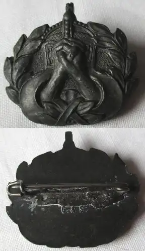 seltenes Abzeichen flehende Hände vor Kaiserkrone Lorbeerzweige um 1915 (160615)