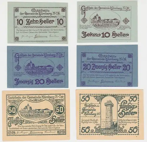 10, 20 und 50 Heller Banknote Kürnberg 15.05.1920 (149605)