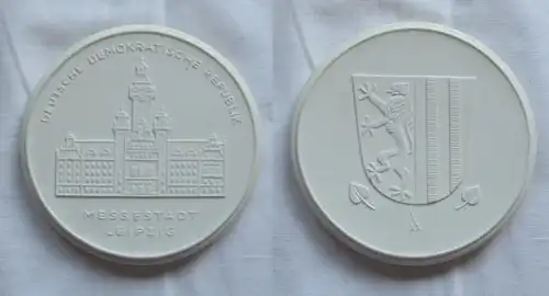 DDR Meissner Porzellan Medaille Messestadt Leipzig Neues Rathaus (148944)