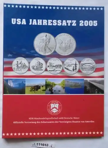 USA Jahressatz mit Silver Eagle und 5 x 25 Cent 2005 im Etui (111618)