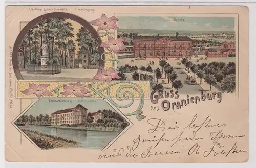 99515 Ak Lithographie Gruß aus Oranienburg Bahnhof, Seminar usw. 1900