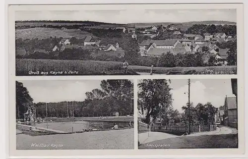 904107 Mehrbild Ak Gruß aus Kayna bei Zeitz Total, Waldbad, Sandgraben 1939