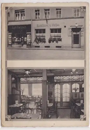 903992 Mehrbild Ak Meuselwitz in Thür. Konditorei und Kaffee Kratzsch um 1940