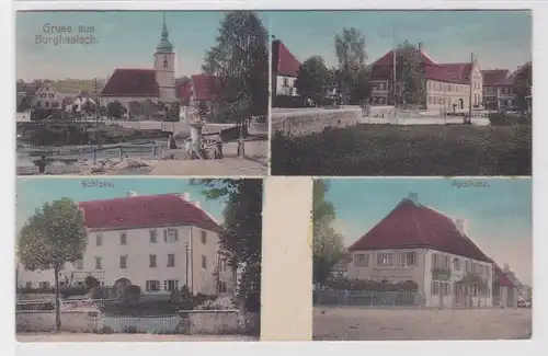 905346 Mehrbild Ak Gruss aus Burghaslach Apotheke, Schloß usw. 1919