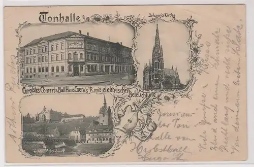 903946 Mehrbild Ak Tonhalle Größtes Concerthaus Gera`s in Reuss 1900