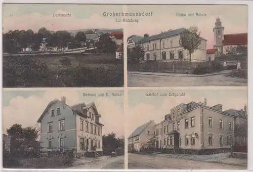 95860 Mehrbild Ak Großerkmannsdorf bei Radeburg Gasthof, Bäckerei usw. 1912