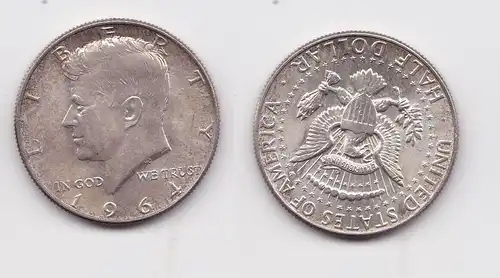1/2 Dollar Silber Münze USA 1964 vz (159790)