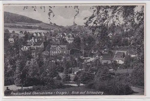 34006 Ak Radiumbad Oberschlema (Erzgebirge) Blick auf Schneeberg 1941