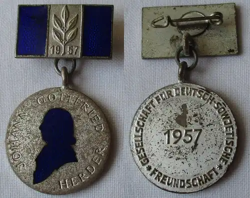DDR Orden Johann Gottfried Herder Medaille 1957 Silber DSF Freundschaft (160696)