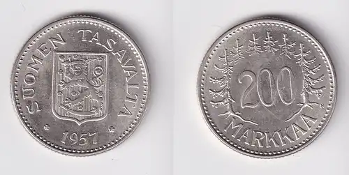 200 Markaa Silber Münze Finnland 1957 vz (163089)