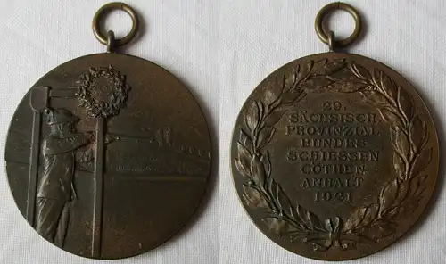 seltene Bronze Medaille Bundesschießen Cöthen Anhalt 1921 (162905)