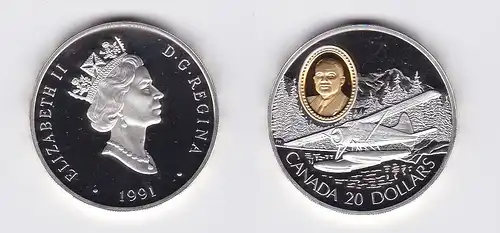 20 Dollar Silbermünze Kanada Wasserflugzeug 1991 (118511)
